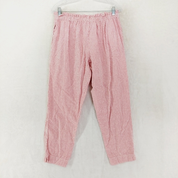 BeachlunchLounge Collections Linen Pink White Pin Stripe Pants P6614 - Picture 5 of 10